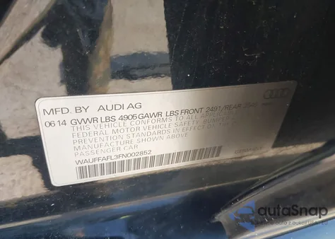 2015 Audi A4 2.0T Premium из США, поврежденный, VIN WAUFFAFL3FN002852